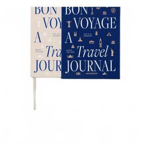 NEW PRINTWORKS bon voyage travel journal in blue/beige